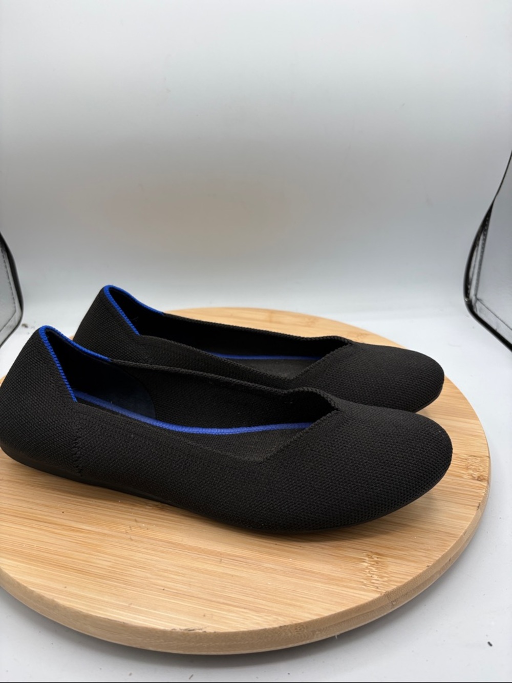 Rothy’s The Flat Round Toe Women's Size 9 Black Flats Comfort Slip On Shoes - Picture 4 of 13